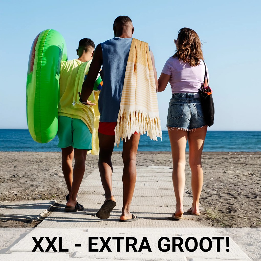 Hamamdoek – wafel honingraat – 100×200 – geel