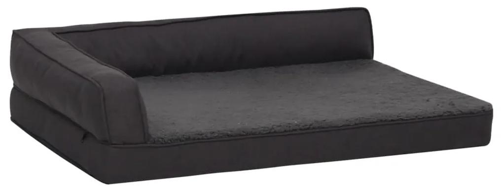 vidaXL Hondenbed ergonomisch linnen-look 90x64 cm fleece zwart