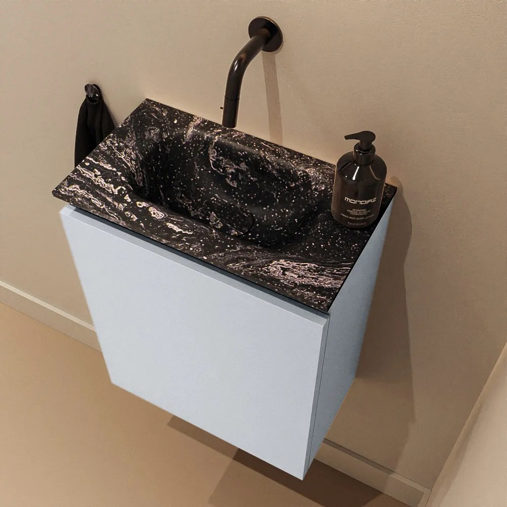 Mondiaz Ture DLux toiletmeubel 40cm clay met wastafel lava midden zonder kraangat