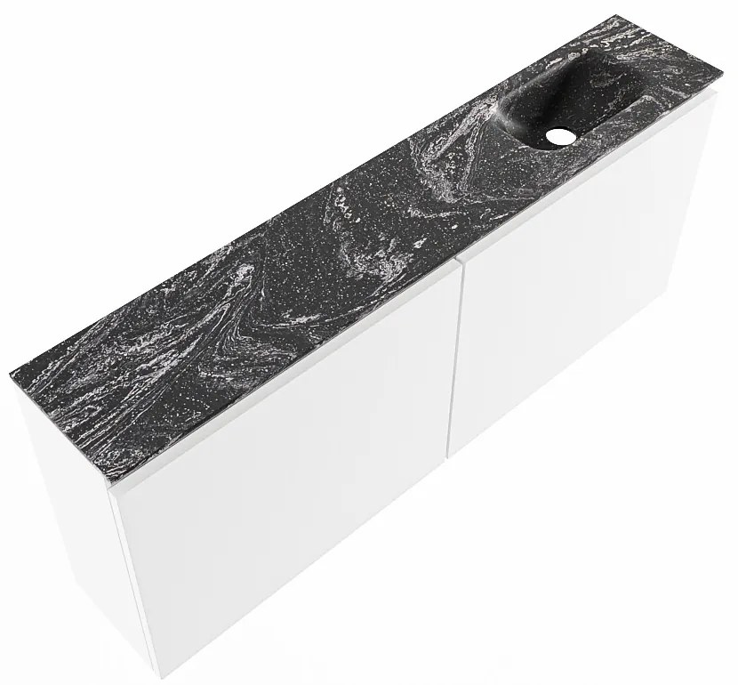 Mondiaz Ture DLux toiletmeubel 120cm talc met wastafel lava rechts zonder kraangat