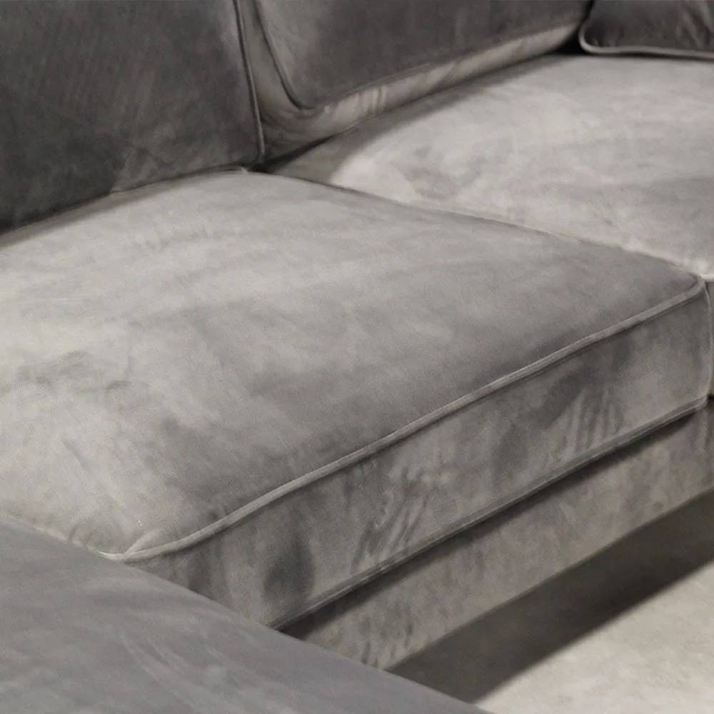 Dimehouse | Hoekbank Peppin 3-zits velvet zithoogte 46 cmzitdiepte 59 cmhoogte 85 cmdikte groen zitbanken velvet banken | NADUVI outlet
