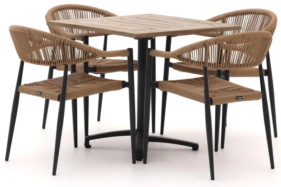 Diningset Manifesto  | 4 personen aluminium | Tuinset stapelbaar | 5-delig | Kees Smit Tuinmeubelen