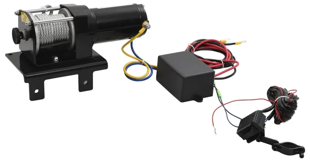 vidaXL Elektrische lier 12 V 1360 kg met montageplaat en rollenvenster