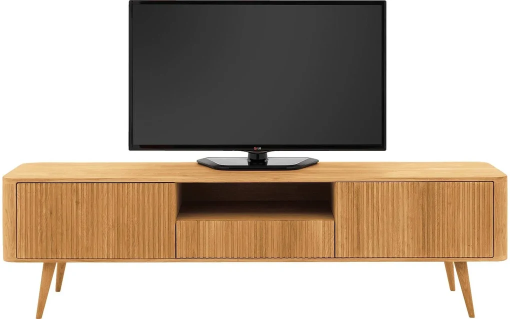 Goossens Tv Meubel Seppe, 2 deuren 1 lade 1 open vak 180 cm breed