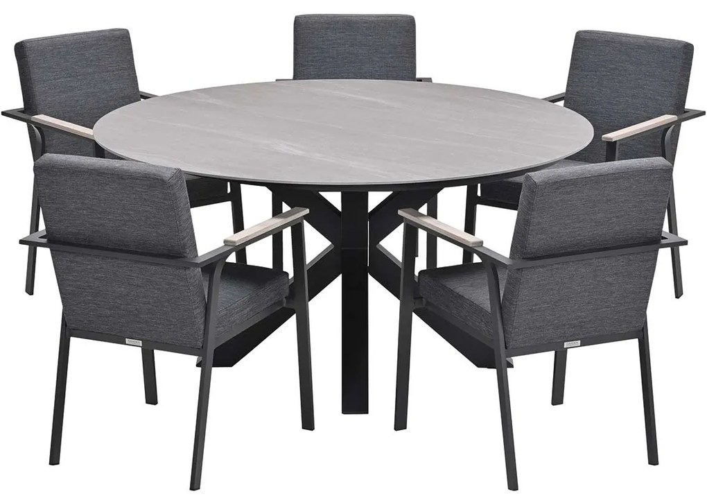 Garden Impressions Angela tuinset 6-delig - Duuk tuintafel Ø150 cm