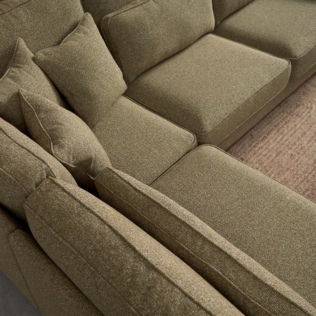 Hoekbank Met Dubbele Rugkussens Olijf L
