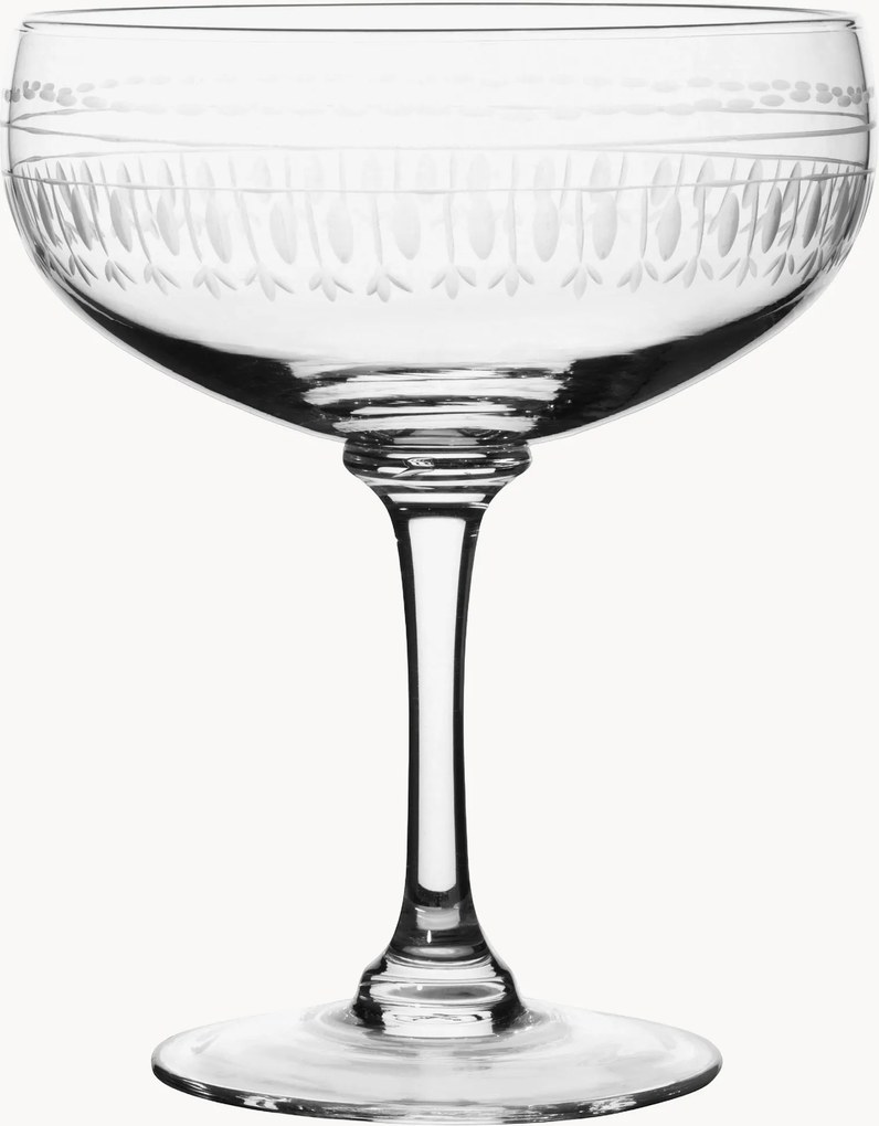 Mondgeblazen kristallen cocktailglazen Ovals, 2-delig