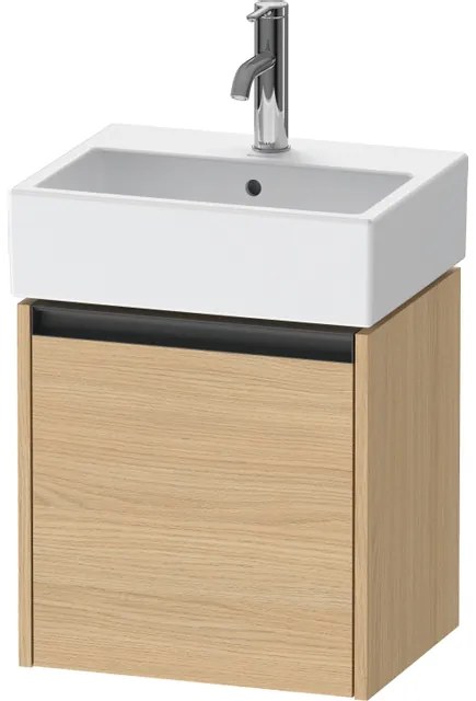 Duravit Ketho 2 wastafelonderbouwkast met 1 deur 43.4x33.8x44cm links, met greep antraciet natuur eiken mat K25070L30300000