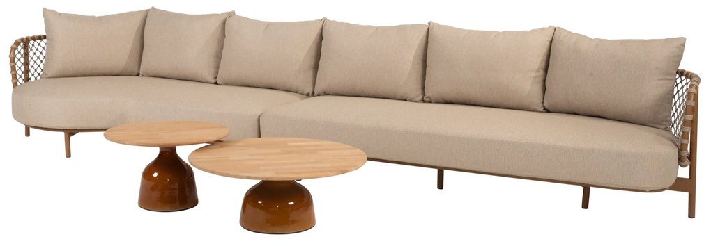 June Martinique chaise longue loungeset 4 delig teak amber 4 Seasons Outdoor
