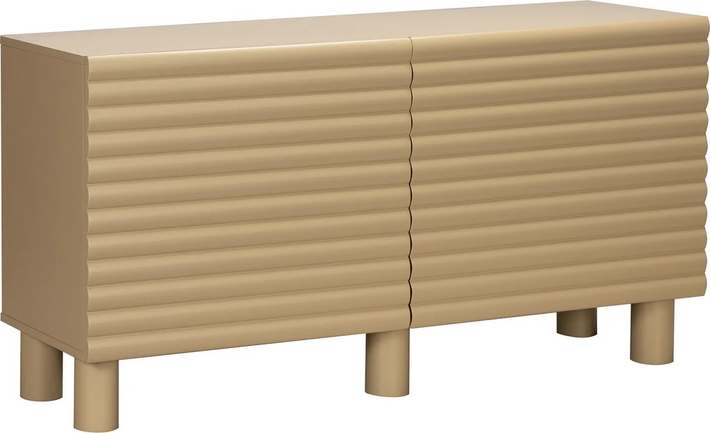 Mat Dressoir Met Strepen Zandkleur 150 Cm - 150x40x75cm.