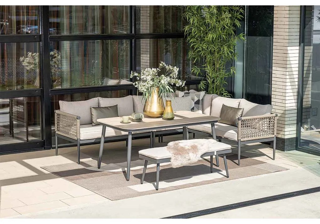 Garden Impressions Burela lounge dining set 5-delig rechts - taupe