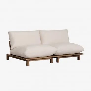 2-delige Verstelbare Modulaire Tuinbank Van Acaciahout Brina Beige – Crème - Sklum