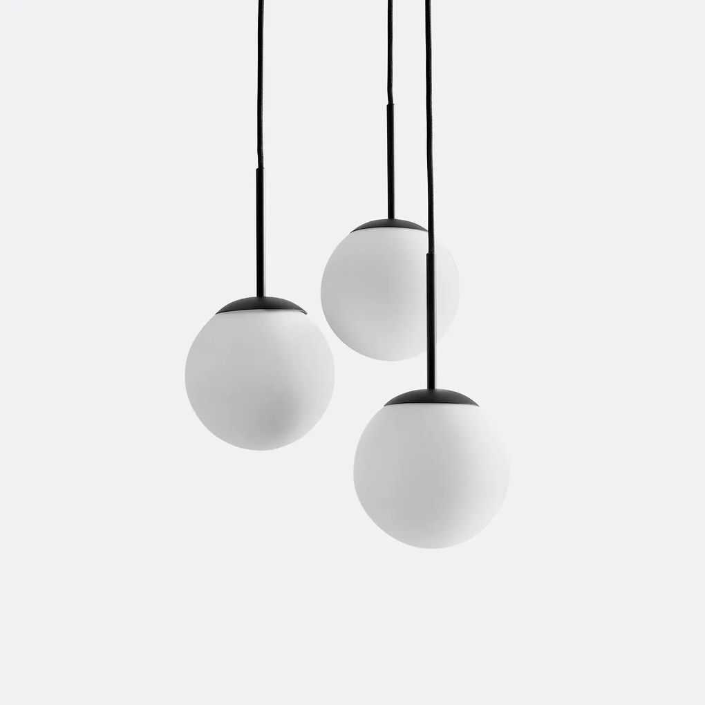 Hanglamp in metaal en opaline, Theide