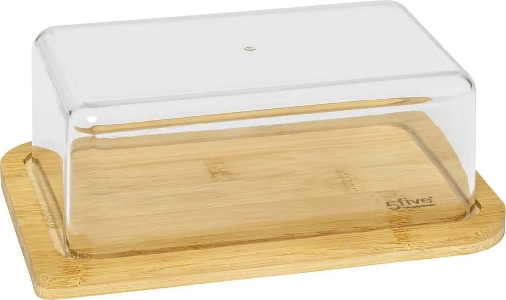 5Five botervloot - 19x12x6,5 cm - Bamboe Basis - Kunststof Deksel