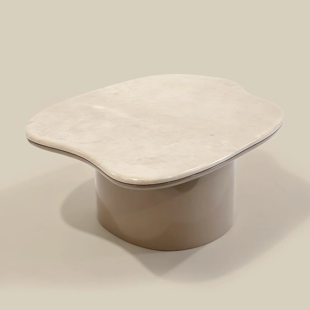 Salontafel Hoogglans Marmer Organisch - 100.5 X 79cm.
