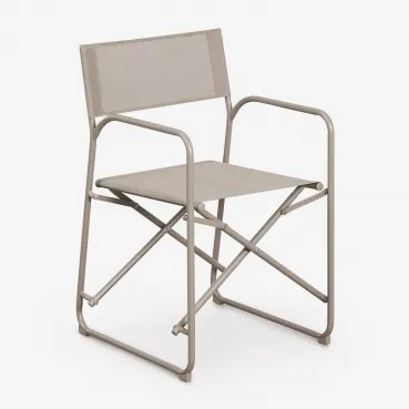 Set Van 4 Opvouwbare Regisseursstoelen Voor De Tuin Van Staal Melida Moka Bruin - Sklum