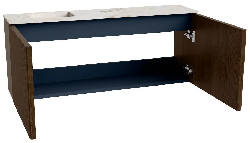 Mondiaz Joya DLux 100cm toiletmeubel walnut met wastafel faye links 1 kraangat frappe