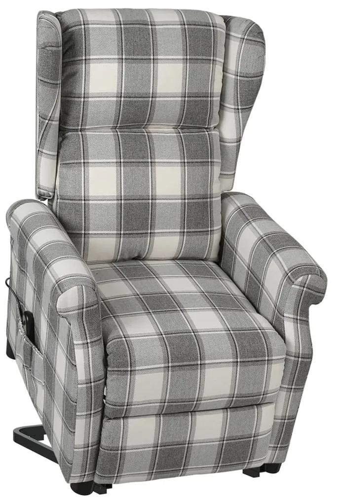 vidaXL Sta-op-stoel verstelbaar stof wit en grijs