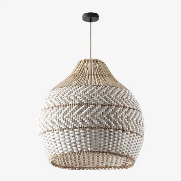 Gevlochten Rotan Hanglamp Llaury Natuurlijk - Zwart & Ø70 Cm Llaury - Sklum