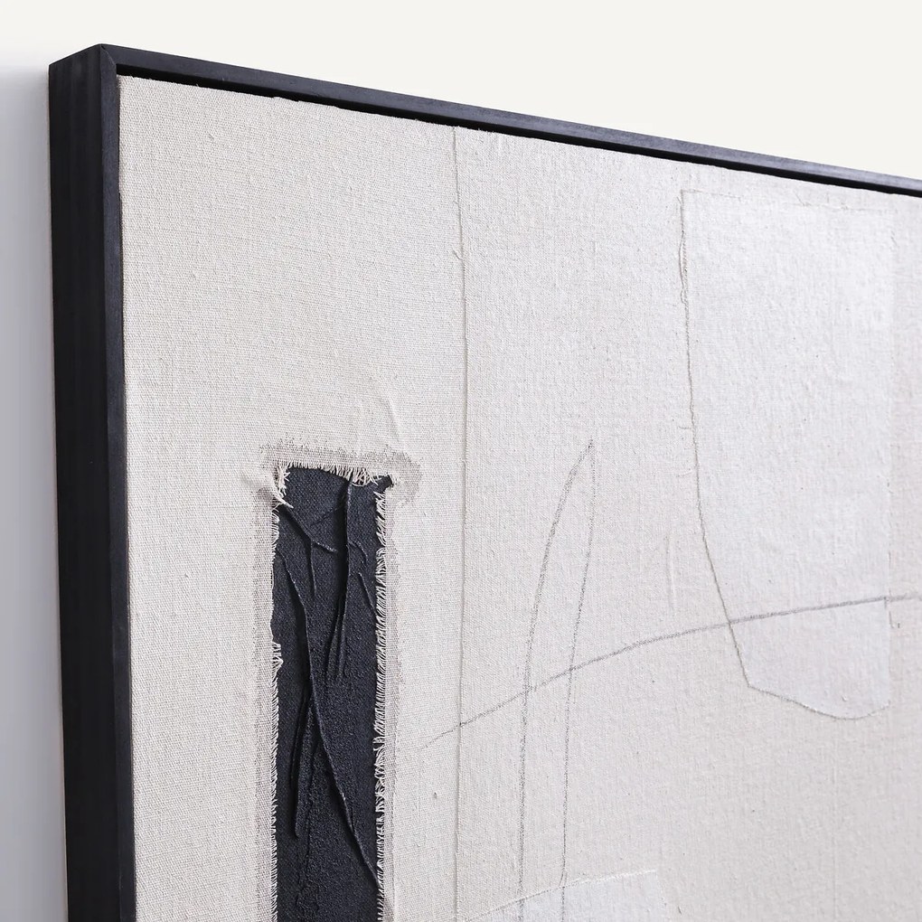 Gecollageerde en beschilderde stoffen muurkunst, Snoh