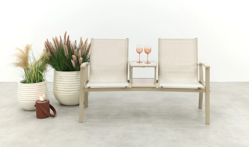 Tete-a-Tete aluminium tuinbank Felix - Latte/Beige
