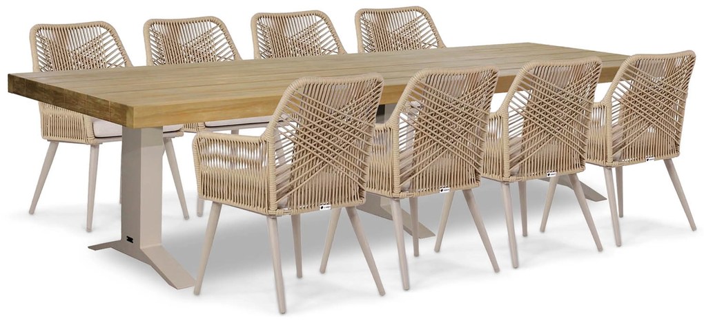 Tuinset 8 personen 330 cm Aluminium/Rope Taupe Coco Vedra/Superior