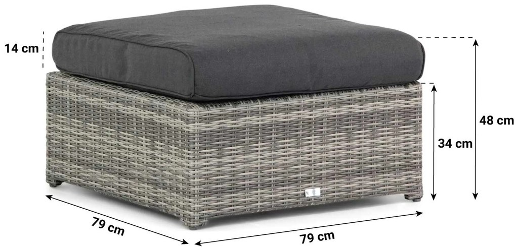 Loungeset tuin 4 personen Wicker Grijs Garden Collections Giardino