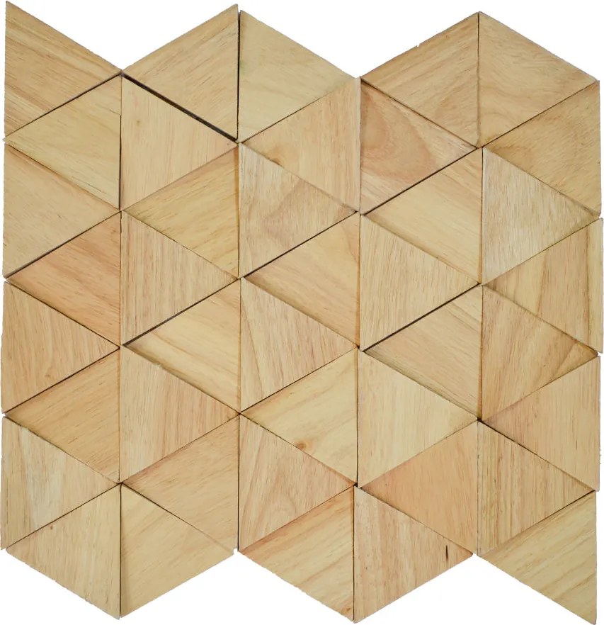 3D Houten Wandpaneel | Rubberwood Compact | 28×30 cm | Wanddecoratie
