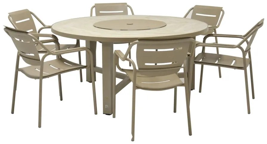 4 Seasons Outdoor | Diva tafel rond, seashell  Tuintafel    Wit weerbestendig