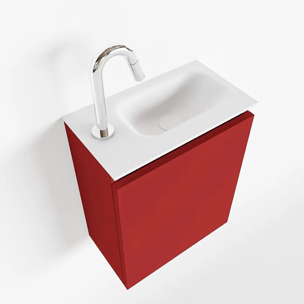 Mondiaz Ture 40cm toiletmeubel fire met wastafel talc rechts 1 kraangat