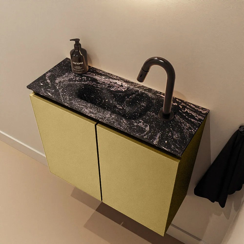 Mondiaz Ture DLux toiletmeubel 60cm oro met wastafel lava midden met kraangat