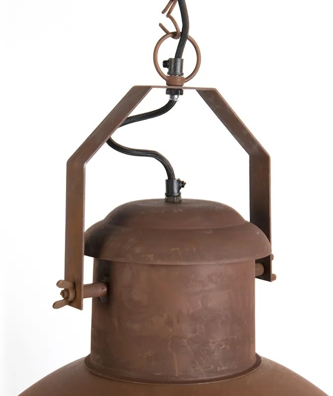 Industriële hanglamp roestbruin met gouden binnenkant - Engine