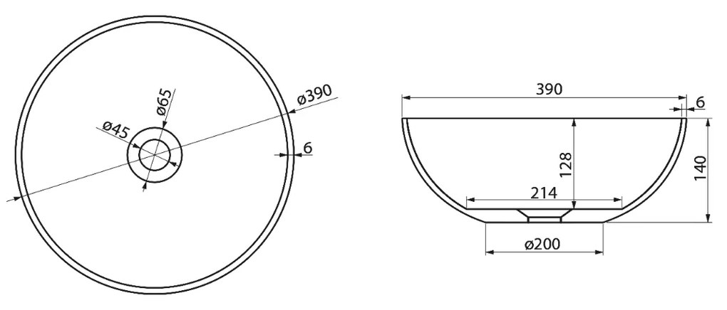 Polysan Banera waskom rond 39x14cm antraciet mat