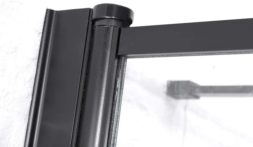 Saniclear Nero douchedeur 100x200 8mm NANO met zwarte profielen