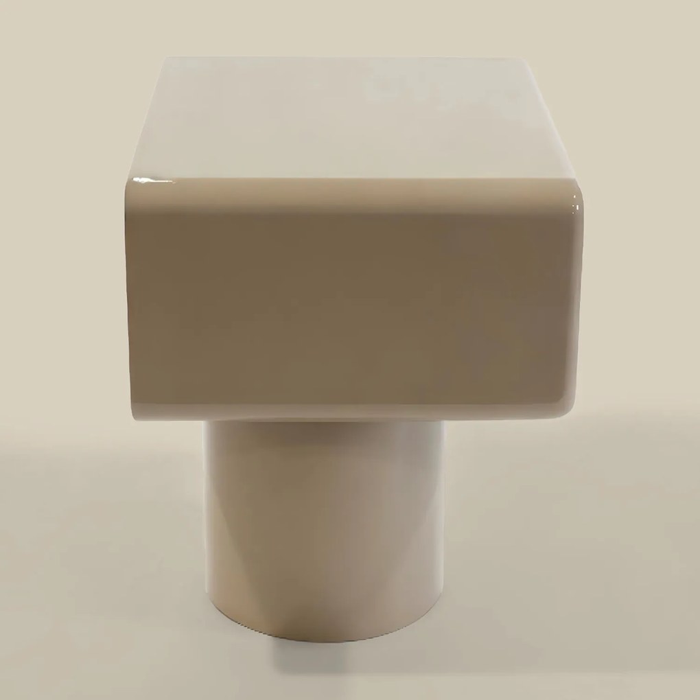 Nachtkastje Hoogglans Beige - 51x39x52cm.
