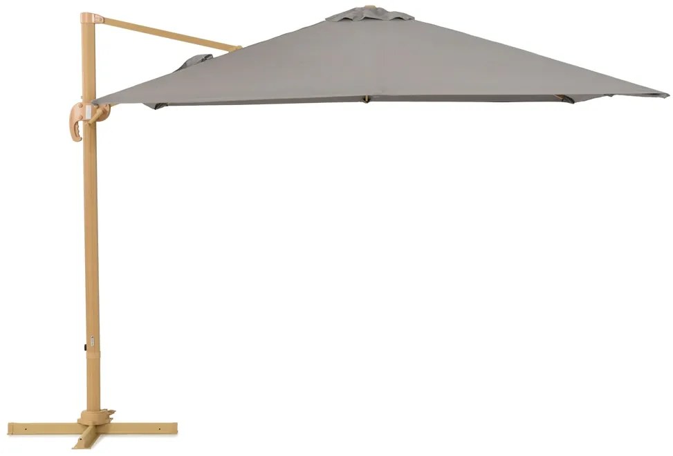 Siena 3x3m houtachtige tuinparasol met grijze hoes Garden Point