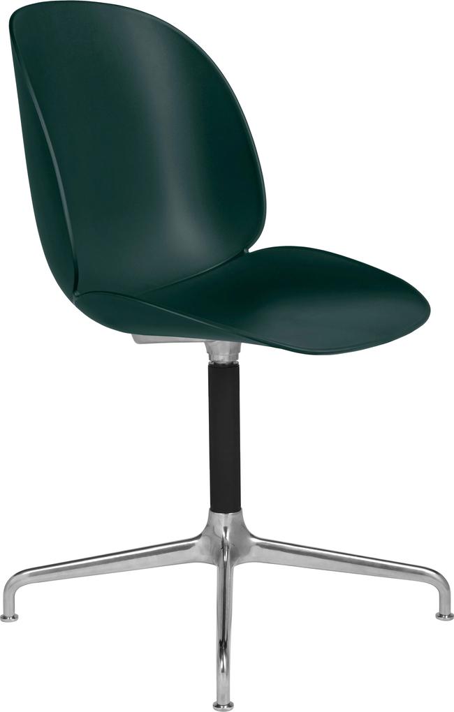 Gubi Beetle stoel met zwart/gepolijst aluminium swivel onderstel green