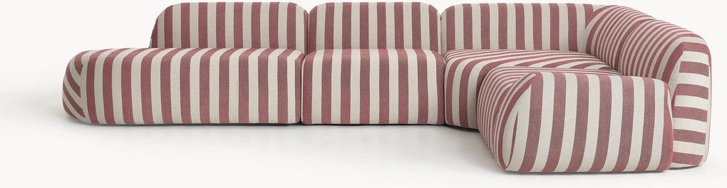 XL modulaire gestreepte hoekbank Wolke