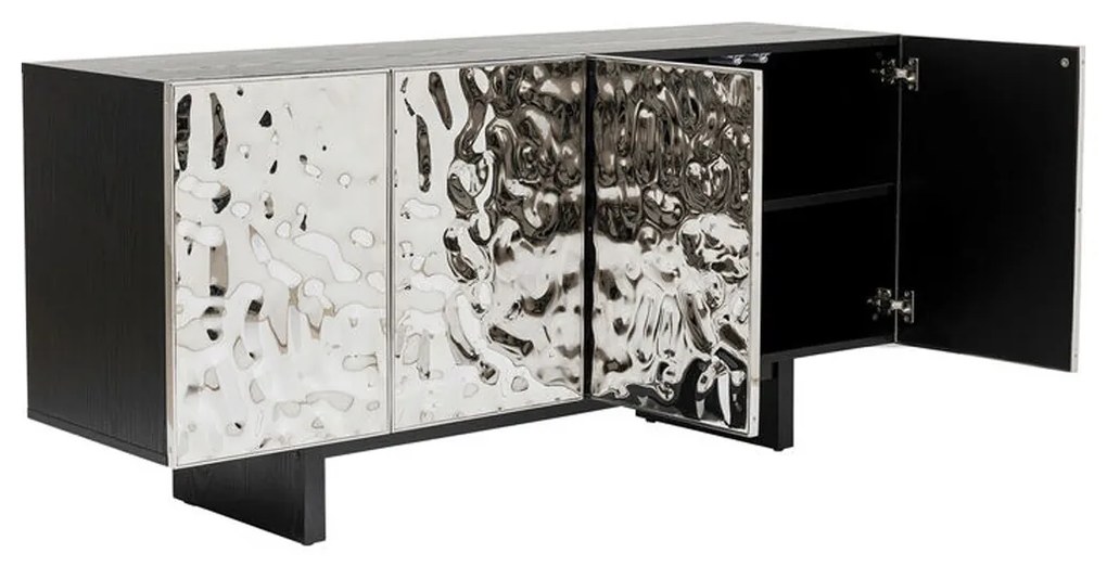 Kare Design Caldera Design Dressoir Zilver Zwart - 160x45x78cm.