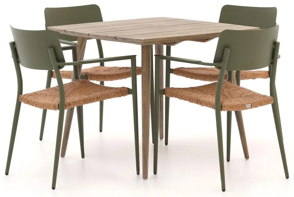 Diningset Bellagio  | 4 personen teakhout | Tuinset stapelbaar | 5-delig | Kees Smit Tuinmeubelen