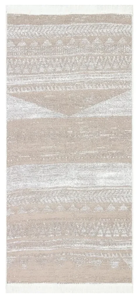 vidaXL Vloerkleed 100x200 cm katoen beige