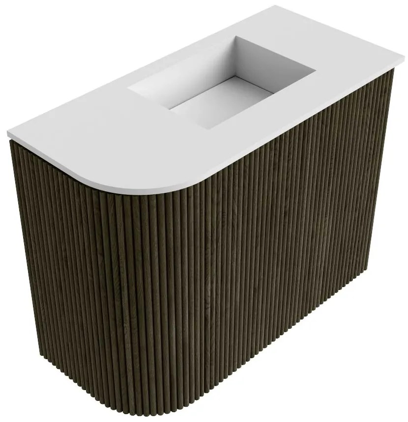 Mondiaz Joya 50cm toiletmeubel ronding links shadow met wastafel faye rechts zonder kraangat talc
