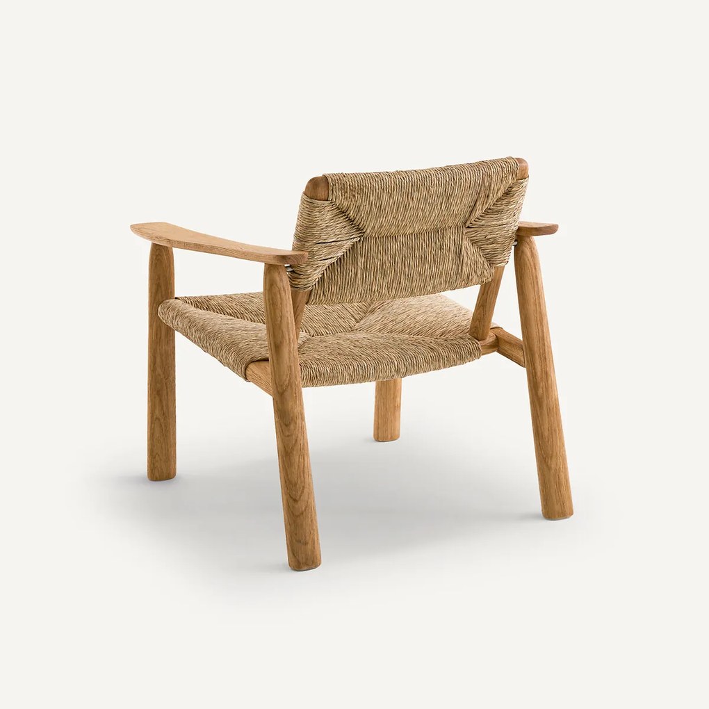 Fauteuil, eiken en gevlochten stro, ABONDANCE, ontwerp Emmanuel Gallina
