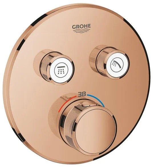 Grohe SmartControl Inbouwthermostaat - 3 knoppen - rond - warm sunset 29119DA0