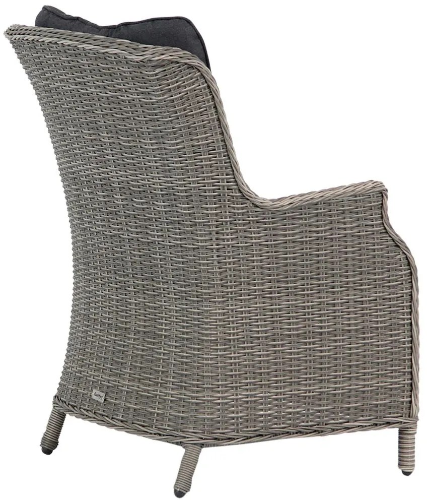 Tuinset 4 personen 100 cm Wicker Grijs Garden Collections Aberdeen/Brighton