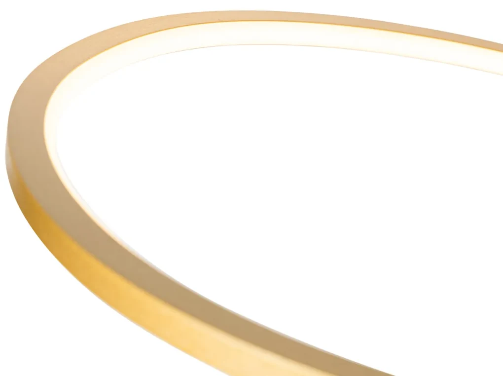 Design hanglamp goud 72 cm incl. LED 3-staps dimbaar - Rowan Design rond Binnenverlichting Lamp