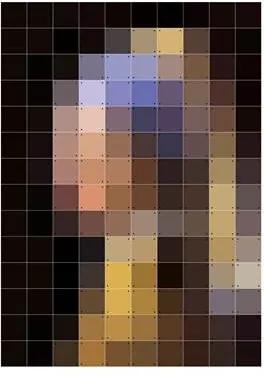 Meisje met de Parel Pixel Wandsysteem 140 x 100 cm