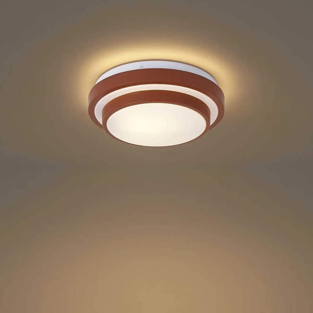 Moderne plafondlamp sienna met wit 25cm IP44 - Walden