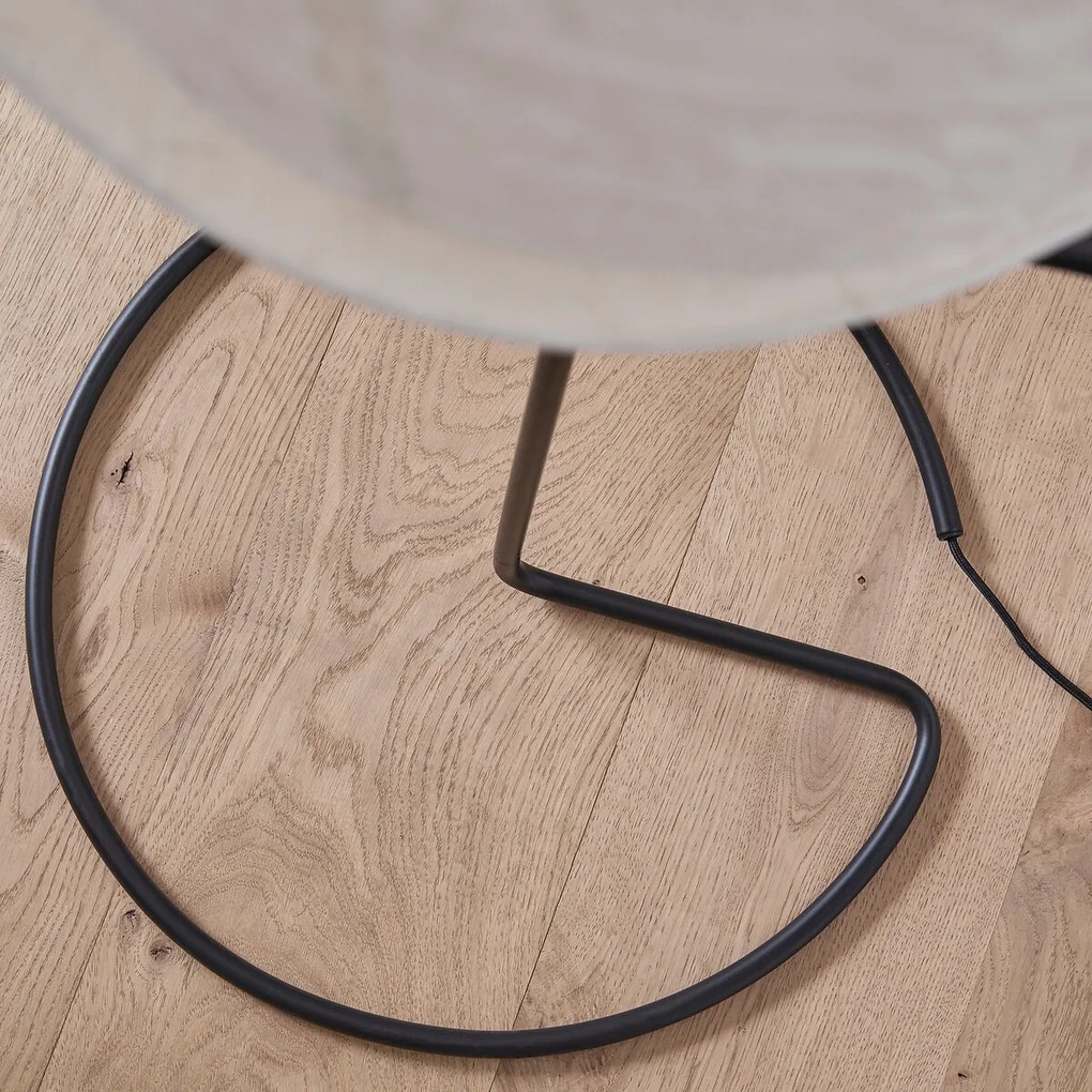 Vloerlamp van structuurpapier en ijzermetaal, NASSAH