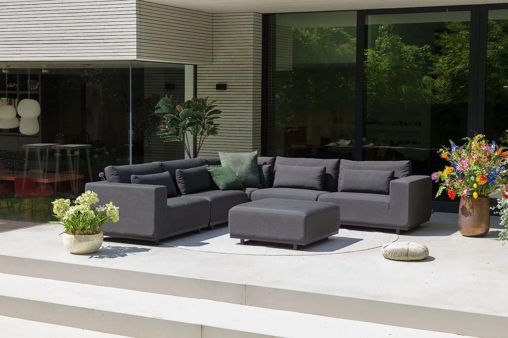 Flow. Lux hoekbank sooty All Weather loungeset Antraciet Sunbrella loungeset LoungesetHoek loungeset outdoor textiel - weerbestendig